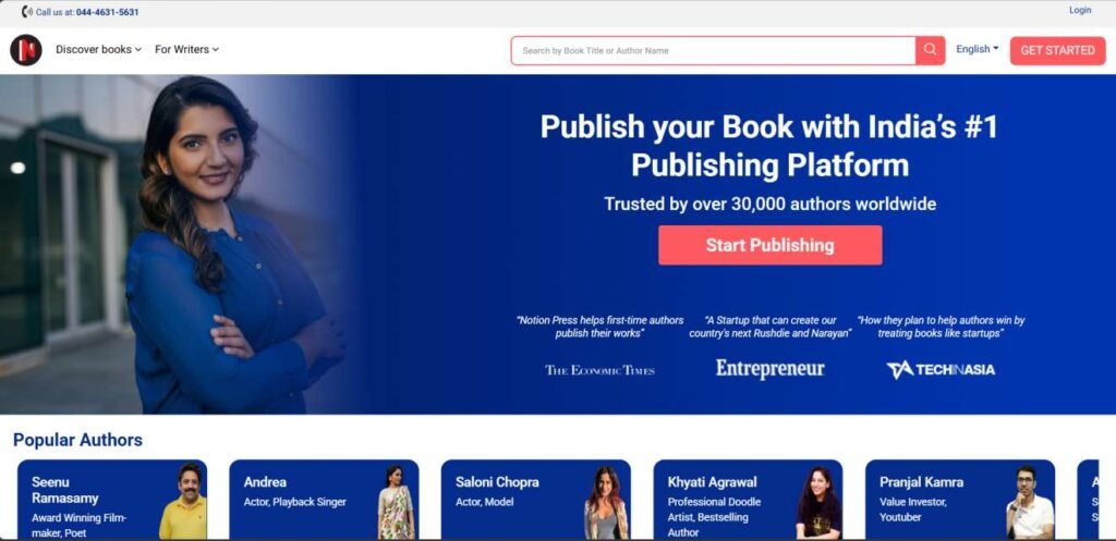 Top 10 Book Publishers in India- Notion press
